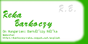 reka barkoczy business card